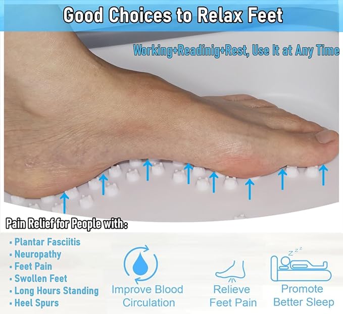 Collapsible Foot Bath Basin Soaker Tub with Handle for Soaking Feet, Foldable Pedicure Foot Spa Massager Foot Care Soak Plastic Inflatable Bucket Bowl Bathtub Tools for Washing Cleaning, White