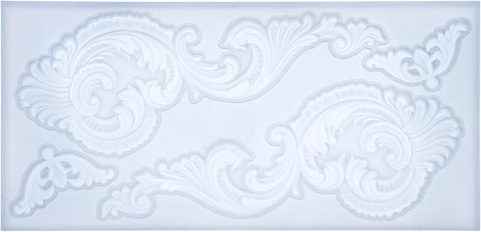 Art Molds for Polyclay Air Dry Clay Plaster Epoxy Resin Fondant Cake Decor Baroque Scrolls