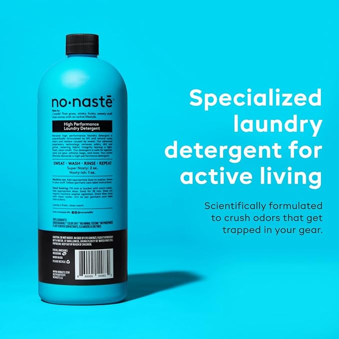 Nonaste Liquid Laundry Detergent - Zen Fresh, 32 Fl Oz (Pack of 1) - Active Wear Laundry Detergent for Workout Clothes & More - Scented, Gentle & Color Safe
