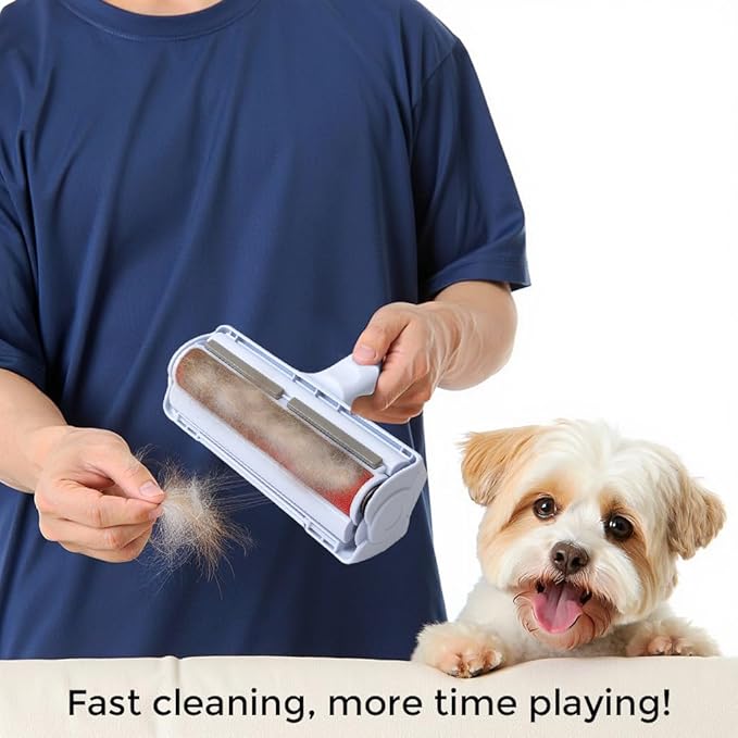 Pet Hair Removal Tool and Lint Roller – Reusable Cleaner - Dog and Cat Fur Remover Rollers on Laundry Clothes Furniture Couch Carpet Car Seat - Upgrade of Common Broom Rake Glove and Brushes