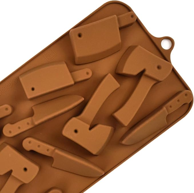 mostsom Chocolate Molds Halloween Chocolate Mold Knife Silicone Candy Molds for DIY Candy Ice Cube Sugar Halloween Party Cupcake Topper Decorating (C_ 8.92x4.04x0.56 inch)
