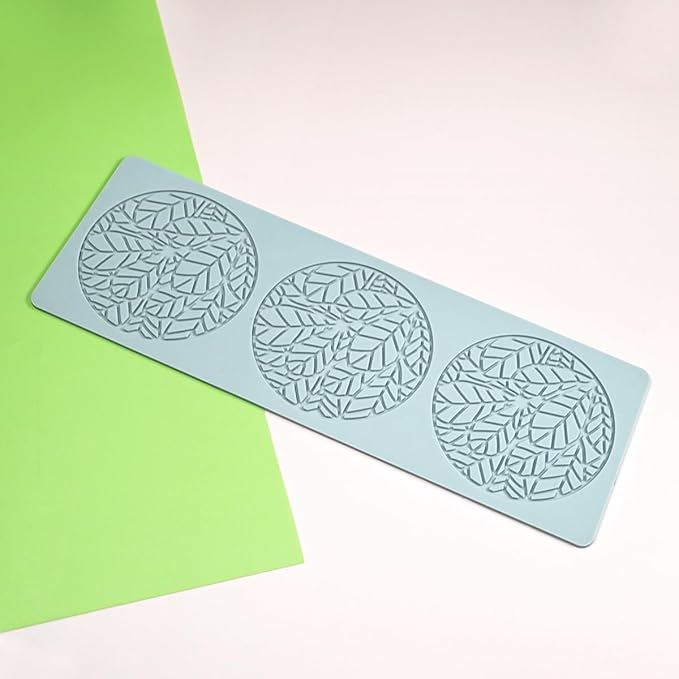 TUKE Silicone Tuile Mold Ring Leaf Molds Silicone Fondant Tuile Molds Leaves Hollow 3D Chocolate Candy Lace Silicone Molds for Baking, Sugar Craft Dessert Cupcake (Leaf H_13x4.52x0.12inch)