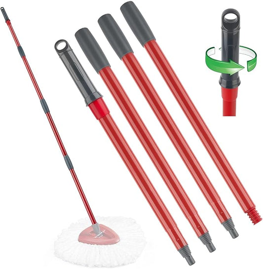 Spin Mop Handle Replacement Compatible with O Cedar Spin Mop and Bucket, 4-Section 29" to 56" Rotatable Mop Replace Handle, Mop Stick for Floor Cleaning (Mop Head & Base not Include)