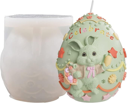 Radish Rabbit Egg Bunny Silicone Molds - Animal & Candle Molds for Resin, Clay & Cake Craft Supplies