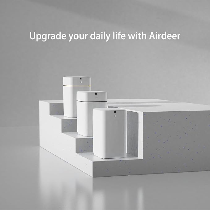 Airdeer Automatic Trash Can, 4 Gallon Self Sealing and Self-Changing Smart Trash Can, Motion Sensor, Touchless Garbage can with lid for Kitchen Bathroom Bedroom, 6 Refill Rings(A1, Black Line)