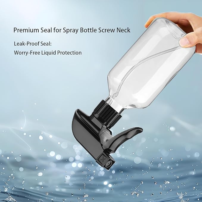 2 Pack Leakproof Spray Bottles 300ml - Adjustable Nozzle (Mist/Jet), Refillable PET Plastic for Hair, Cleaning, Plants, Travel | BPA-Free, No-Spill Design, Salon & Home Essentials (Clear)