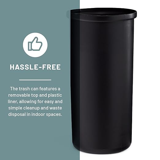 Safco Open Top Trash Can, 14 Gallon Stainless Steel Modern Garbage Can for Indoor Use, White