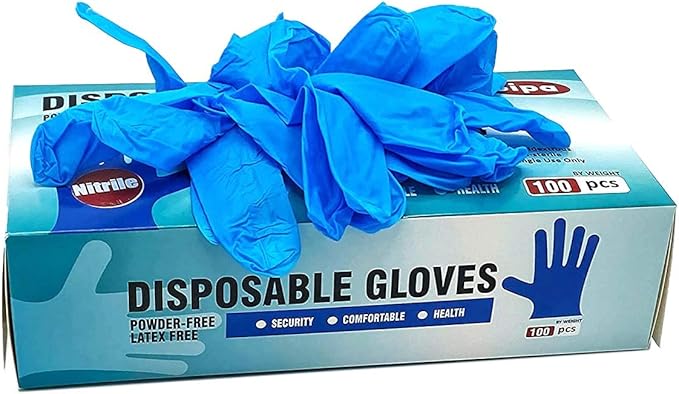 SIPA Nitrile Disposable Gloves 2.8 Mil, Pack of 100, Latex Free, Powder Free Safety