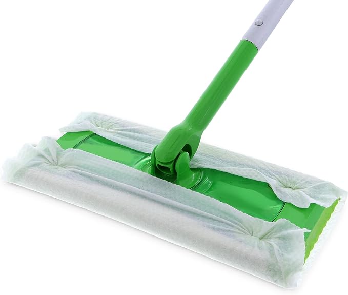 Wipex Wet Floor Wipes - Natural Wet Mop Pads Fit Swiffer Sweeper Mop - Rosemary Essential Oil & Vinegar & Plant-Based Textured Cloth Trap Absorb Dirt, Case Size - 16 Floor Cleaner Pads