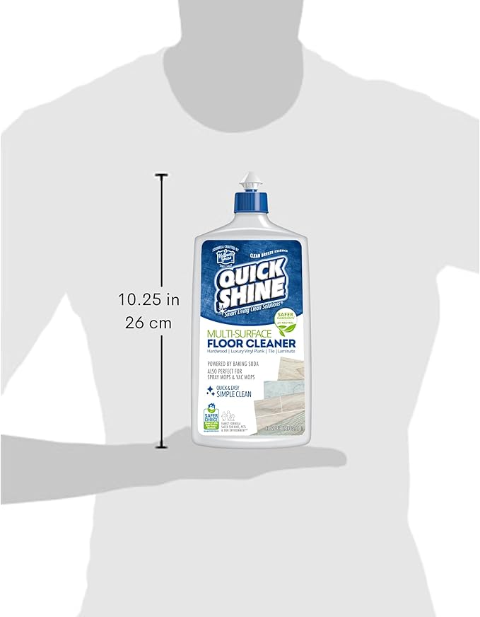 Quick Shine Multi Surface Floor Cleaner 27oz, 2Pk | Ready to Use-Streak Free- No Rinse | Use on Hardwood, Laminate, Luxury Vinyl Plank & Stone | Use in Spray Mops & Vac Mops | Safer Choice Cleaner