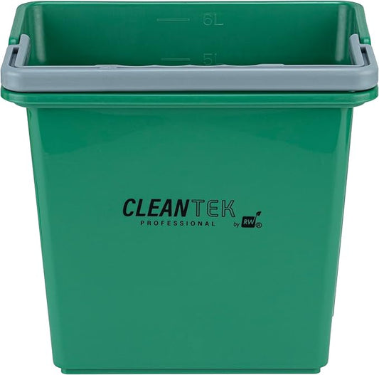 Restaurantware-Clean Tek Professional 6 Quart Cleaning Bucket, 1 Utility Pail with Handle - Heavy-Duty, Portable, Green Plastic Washing Pail, Perfect for Household, Outdoor, Car Wash and More