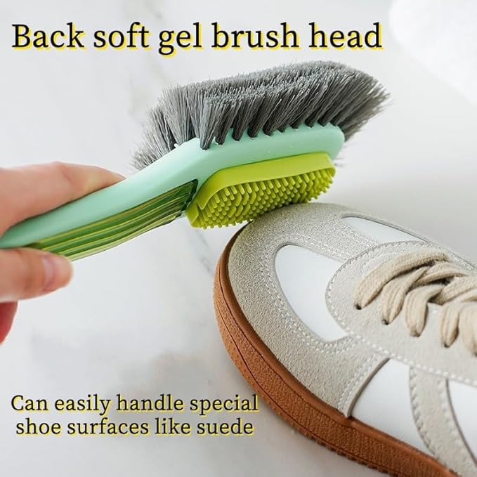 Shoe Cleaner Brush -Sneaker Shoe Cleaner Brush-Soft Bristle Cleaning Shoes Scrubber-Long Handle Shoe Scrubbing Brush-White mesh Sneaker Cleaner Brush-Shoe Brushes for Internal and External Cleaning