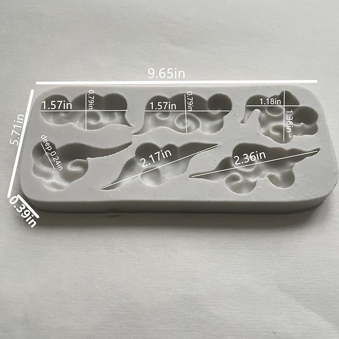 Fondant Cake Mold,3D Cloud Shape Chocolate Molds for Chocolate, Hard Candy, Biscuits, Cookie, Jelly, Sugarcraft, Homemade Treats, Cake Decor and DIY Baking(Gray)