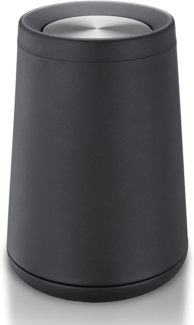 Household Swing Black Bathroom Trash Can，Brushed Stainless Steel，10 L/3 Gallen，Garbage Can with Flipping Lid， for Indoor or Commercial Use, Kitchen,Modern，Living Room,Bedroom