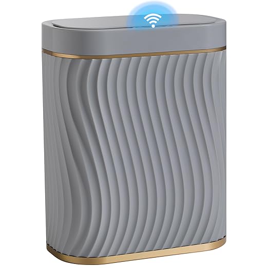 Bathroom Trash can with Automatic Touchless Lid, 2.6 Gallon Motion Sensor Small Garbage Can, Slim Waterproof Smart Trash Bin for Bedroom, Office, Living Room