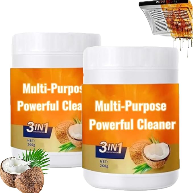 Multi Purpose Powerful Cleaner for kitchen, 3 In 1 Coconut Oil Natural Cleanser, Heavy Kitchen Duty Degreaser, All-Purpose Cleaner Removes Stains on Microwave,Oven & Stove Top (2)