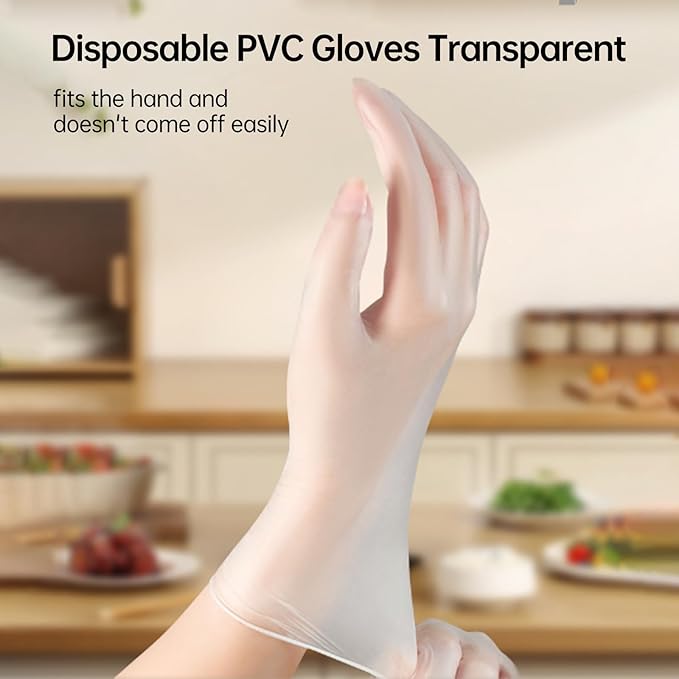 Jointown Vinyl Gloves, Disposable Cleaning, Powder Free, Latex Free, Non-Sterile Protective Glove, Gloves for Cooking