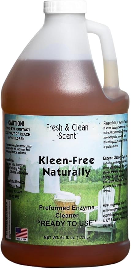 Naturally Preformed Enzyme Cleaner, Enzyme Solution, Multi-Purpose Cleaner, Laundry Additive and More - Ready-To-Use - Fresh and Clean Scent - 64oz