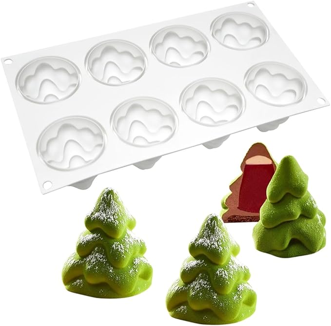 TUKE Christmas Tree Silicone Molds,Chocolate Fondant Cake Molds, 3D Non-Stick Food Grade Silica Gel Mould for Candies, Chocolate, Ice Cube DIY Tools (Christmas Tree I)