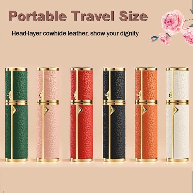 Travel Perfume Bottle Refillable,Perfume Travel Refillable Mini Spray Bottles Leather Cologne Dispenser, Portable Empty Spray Bottle Cologne Dispense Filling Atomizer 5ml (Green)