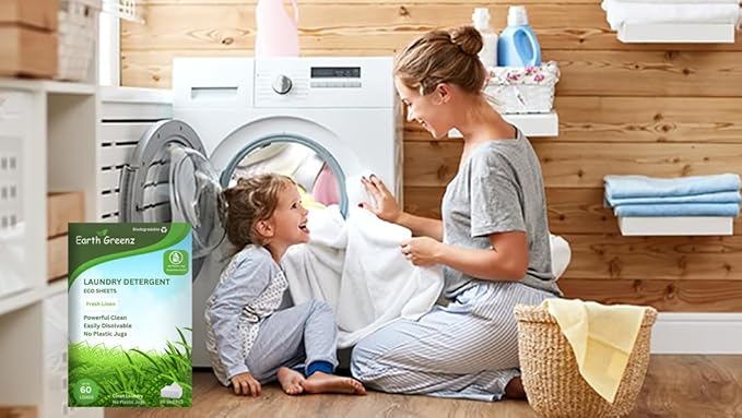 Laundry Detergent Sheets - Fresh Linen - No Plastic Jug (60 Loads) 30 Sheets