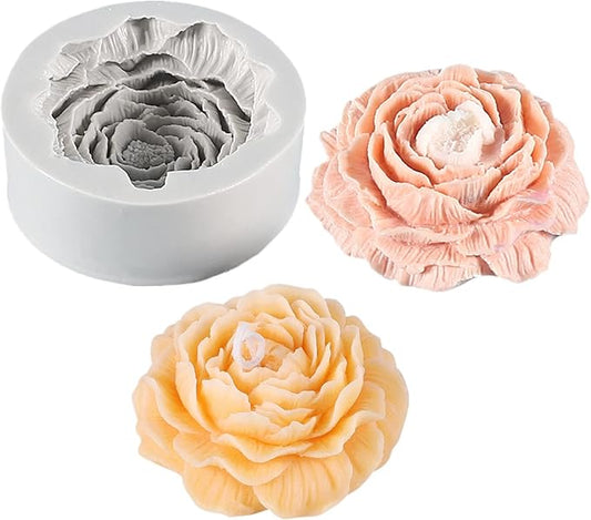 Peony Flower Candle Silicone Mold Soap Mold Fondant Chocolate Cake Candy Moulds Epoxy Resin Plaster Clay Baking Pastry Tools