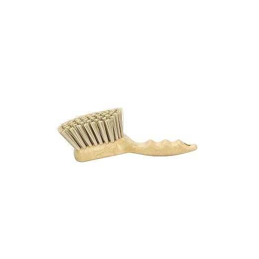 SPARTA 40541EC25 Plastic Scrub Brush, Utility Brush, Kitchen Brush With Hanging Hole For Cleaning, 8 Inches, Tan