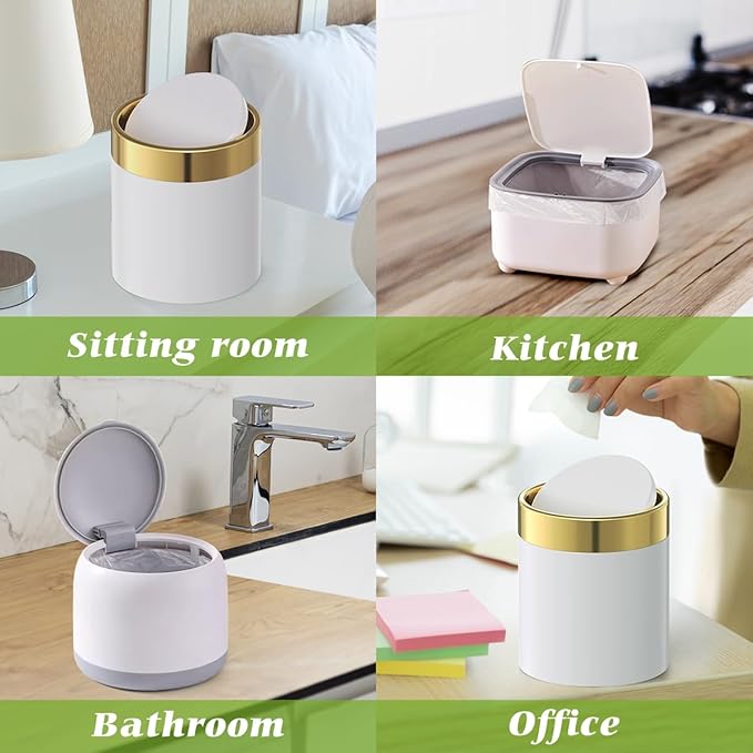 1 Gallon 260 Counts Small Trash Bags Garbage Bags by Teivio, Bathroom Trash Can Bin Liners, Small Plastic Bags for home office kitchen, Clear