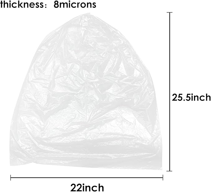 10 Gallon 100 Counts Trash Bags Garbage Bags by Teivio, Bathroom Trash Can Bin Liners, Plastic Bags for home office kitchen, Clear