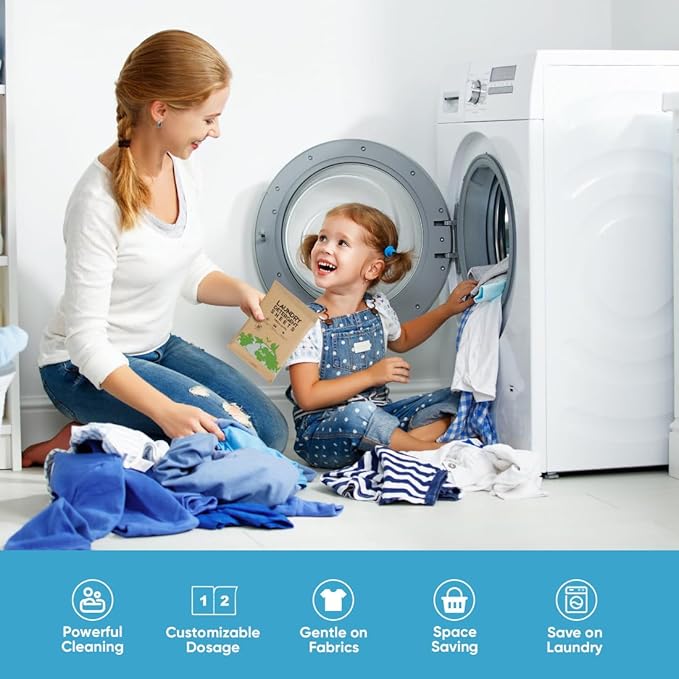 AIDEA Laundry Detergent Sheets, Unscented-(200 Loads) 100 Sheets, No Plastic Jug, Lightweight & Easy To Use For Travel, Apartments, Dorms