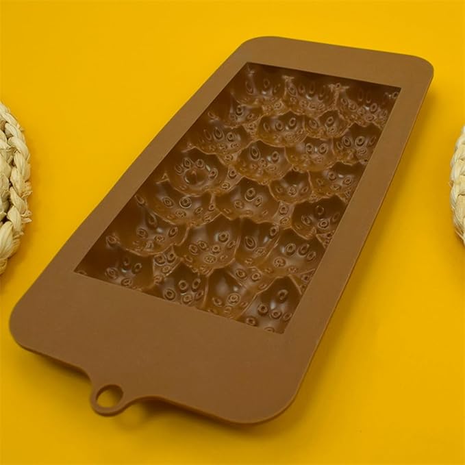 mostsom Chocolate Mold Silicone Strawberry Shape Mold for Stuffed Bar, Rectangle Pistachio Chocolate Bar Break Apart Candy Bar Molds (F_ 8.92x4.04x0.36 inch)