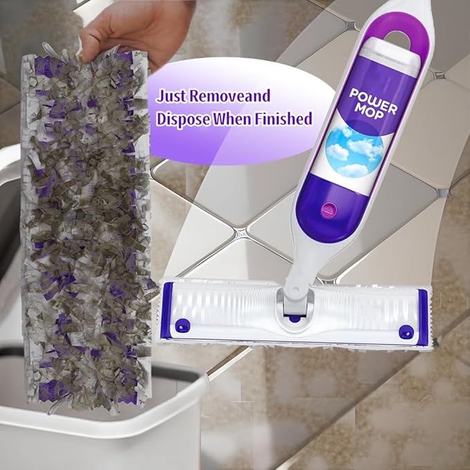 Disposable Mop Pads for S-wiff-er PowerMop Multi-Surface Mopping Pad Refills | Safe on All Finished Floors | Compatible with Swiffer PowerMop (15 Count)