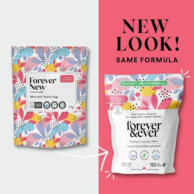 All Natural Laundry Detergent Powder, Gentle Clean Laundry Detergent, Enzyme Free, Plant Based, Biodegradable, Eco Friendly Washing Powder, High Efficiency Premium Wash, Soft Scented, 6.6lbs