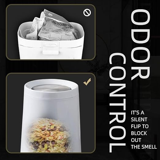 8L/2.1GALbrass Garbage can with Swing lid，Brushed Nickel Gold Trash can,Matte Gold Trash can for Bathroom,Powder Room,Bedroom,Laundry Room (white-32-8l)