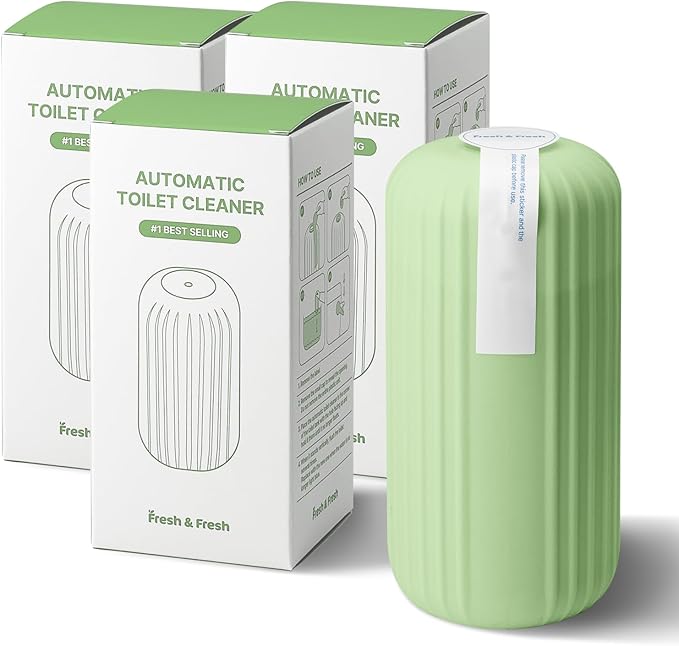 Fresh & Fresh Automatic Toilet Bowl Cleaners (Forest Green) - 3 Bottles(UPTO 2500 FLUSHES/Bottle), Commercial and Residential Toilet Cleaner 3-4 MONTH Lasting Toilet Bowl Cleaner Bottle
