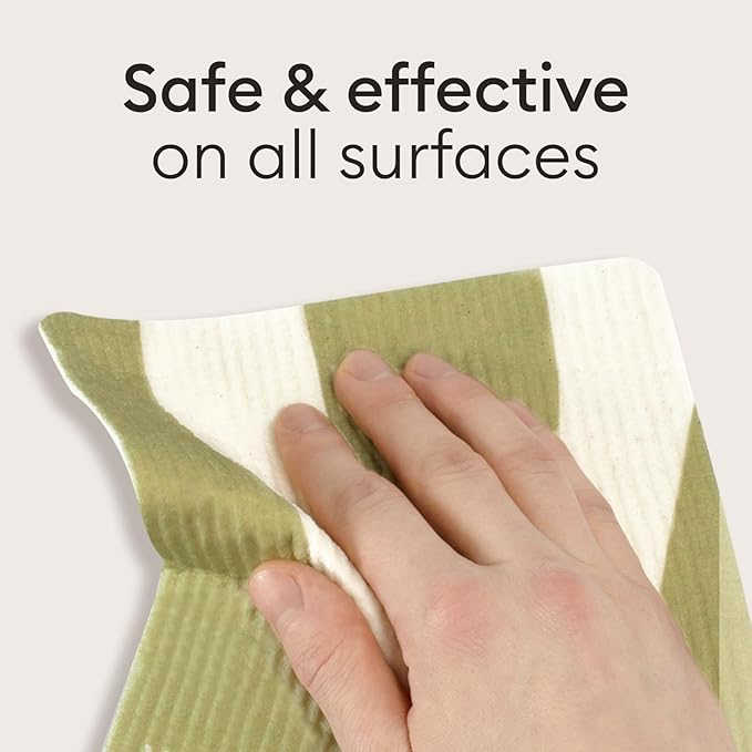 Vove Swedish Dishcloths 5-Pack, Essential Neutrals - FSC Certified Cellulose & Cotton, Oeko-TEX Standard 100, Reusable Washable Kitchen Cleaning Cloths, Eco Friendly Floral Design