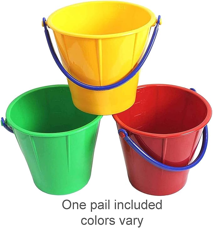 Spielstabil Large Sand Pail Beach Toy - 2.5L German-Made Sand Bucket - Kids Beach Essentials, Toddler Outdoor Toys, & Sandbox Toys - Colors Vary
