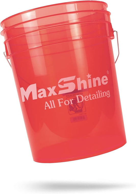 Maxshine 5gal Universal Red Detailing Bucket – Car Wash Bucket for Scratch-Free Washing, Garage Storage & Detailing Tools – Holds Soap, Foam Cannon, Microfiber Towels & More