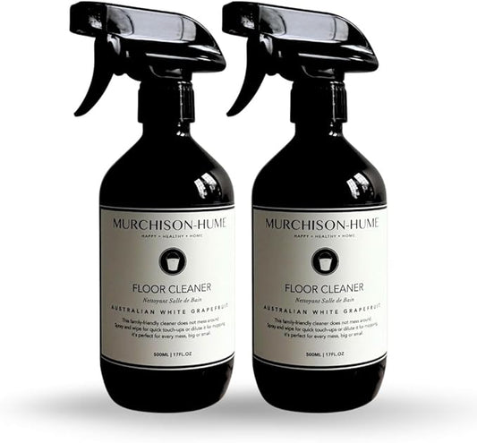 Murchison-Hume Natural Floor Cleaner Spray – Pet-Friendly, Non-Toxic, Plant-Based Formula for Hardwood, Tile & Laminate – Streak-Free Shine, Australian White Grapefruit – 17oz Bottle (2 Pack)