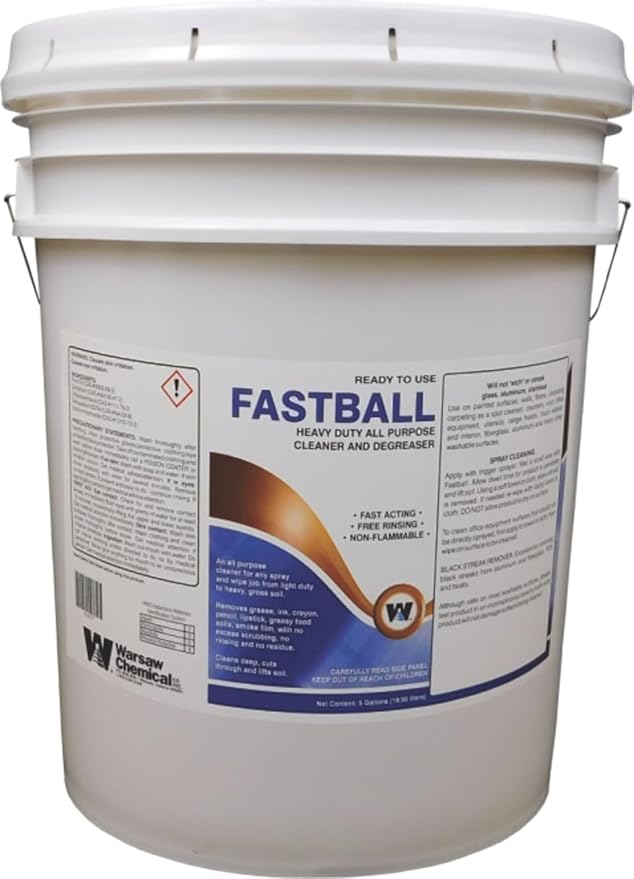DENCO DISTRIBUTING, INC. Warsaw Fastball Degreaser - 5 Gallon Pail - High Alkaline - Butyl-Based - 1 Pail