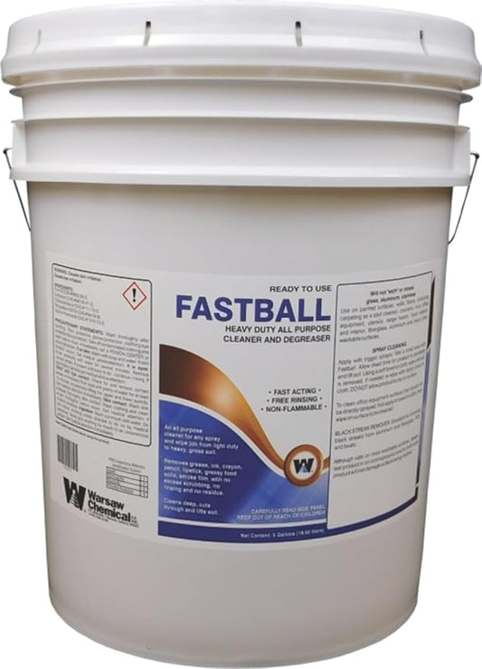 DENCO DISTRIBUTING, INC. Warsaw Fastball Degreaser - 5 Gallon Pail - High Alkaline - Butyl-Based - 1 Pail