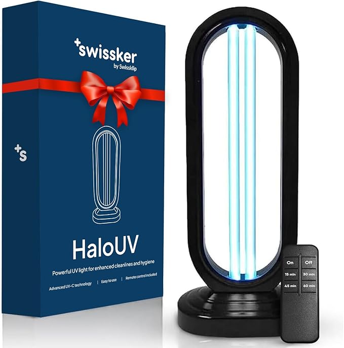 Swissklip HaloUV, Mold Remover, Home Disinfection Device, Dust Mites Remover, UV Light Sanitizer, Ultraviolet Sanitizer for Home, Room & Kitchen, Ultraviolet Light with 4 Speed Timings
