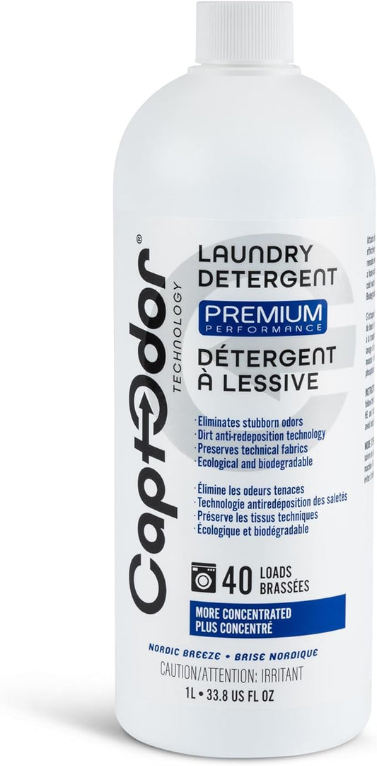 Captodor Premium Laundry Detergent, – Nordic Breeze Scent, Ultra-Concentrated Formula, Eliminates Tough Odors and Dirt, Phosphate-Free, Biodegradable (1L (33.8 fl oz))