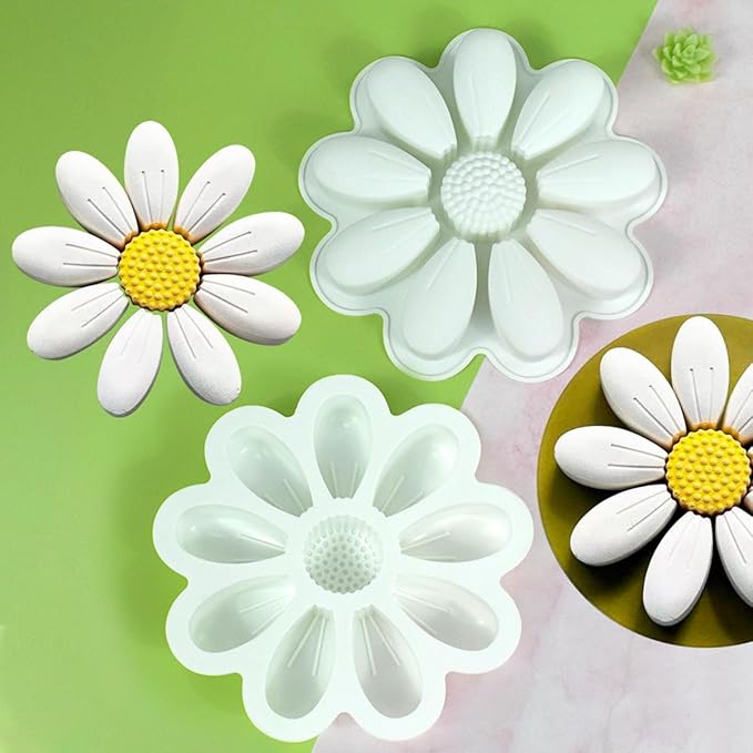 mostsom DIY Sunflower Chocolate Molds Silicone Candy Molds Non Stick Cookies Baking Trays for Party Decorations Food Grade (Sunflower M_9x9x1.48inch)