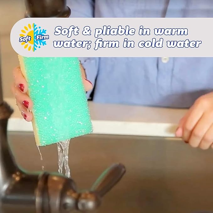 Scrub Daddy Extra Large Sponge Daddy - Bulk Kitchen Sponges for Cleaning Different Rooms & Surfaces - Dual-Sided Dish Scrubber with FlexTexture Foam (18 Count)