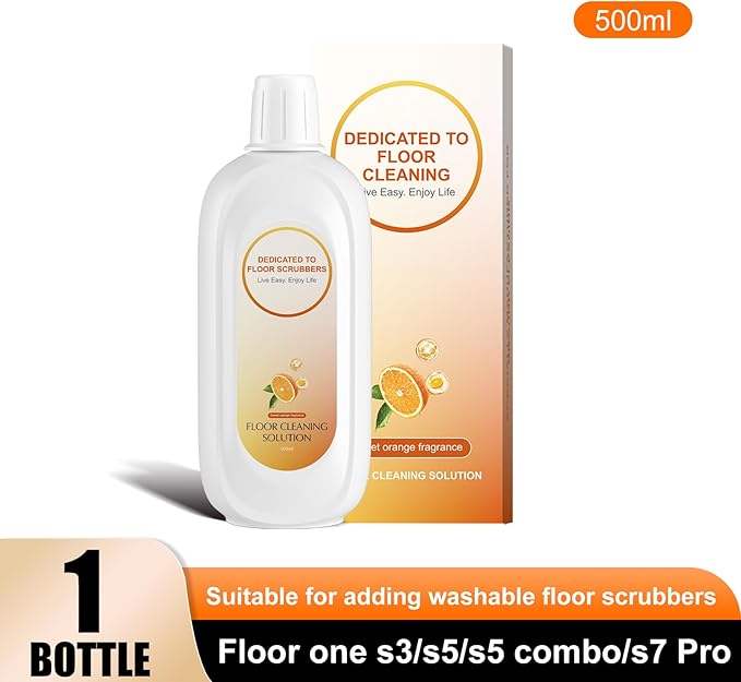 Floor Cleaning Solution Compatible With Tineco, Deep Cleans for Multiple Hard Floors, Suitable With All Robot Vacuums with Mopping and Cordless Wet/Dry Vacuum Mop (Sweet Orange 1 Bottle)