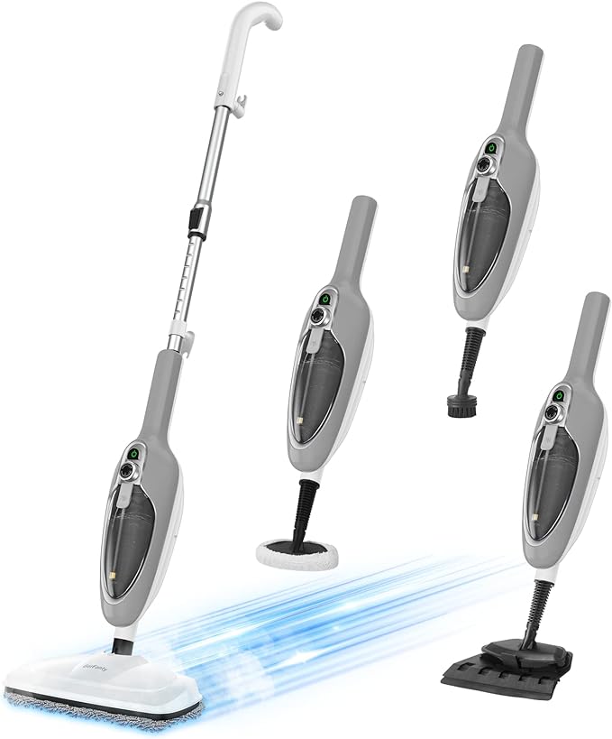 Steam Mop - 10-in-1 MultiPurpose Handheld Steam Cleaner Detachable Floor Steamer for Hardwood/Tile/Laminate Floors Carpet with 11 Accessories for Whole Home Use.