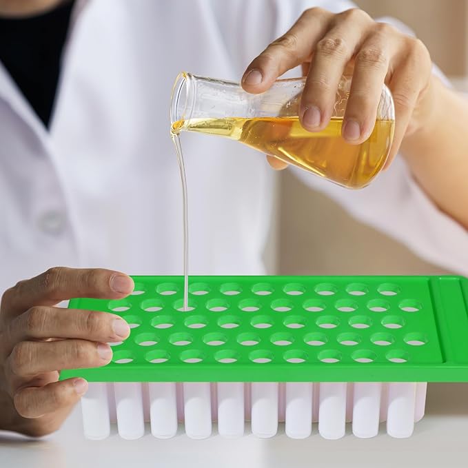 Lip Balm Crafting Kit, 50 Pieces Empty Lipsticks Filling Tubes Mold Handmade Set Pallet with Scraper, Lip Balm Tubes with Filling Tray and Spatula for Women Girl Cosmetics Makeup, White