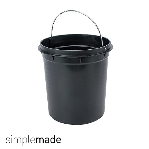 SIMPLEMADE Round Step Trash Can - 5 Liter / 1.3 Gallon - Stainless Steel Bathroom Wastebasket with Lid