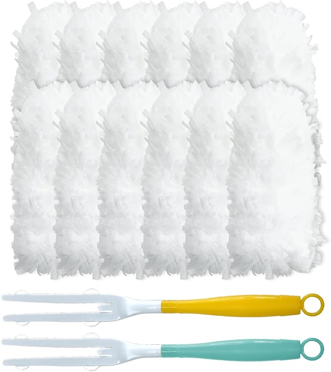 Car Interior Duster - Ultimate Cleaning Tool for Cars, House, and Office - Compact Mini Design for Effortless Dust Removal Double-Sided Design 2handle +10 Duster Refills.